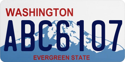 WA license plate ABC6107