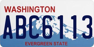 WA license plate ABC6113