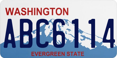 WA license plate ABC6114