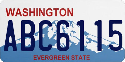 WA license plate ABC6115