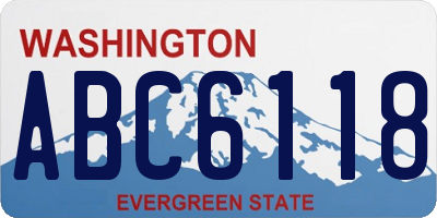 WA license plate ABC6118