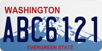 WA license plate ABC6121