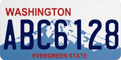 WA license plate ABC6128