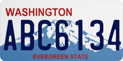 WA license plate ABC6134