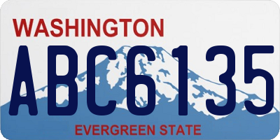 WA license plate ABC6135