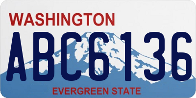 WA license plate ABC6136