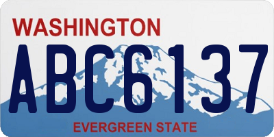 WA license plate ABC6137