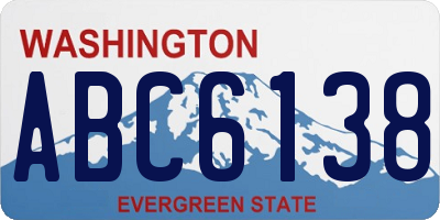 WA license plate ABC6138