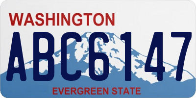 WA license plate ABC6147