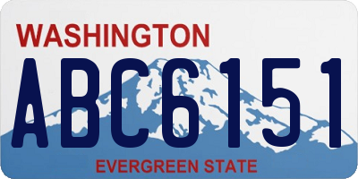 WA license plate ABC6151