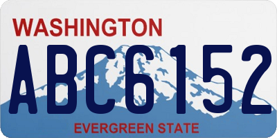 WA license plate ABC6152
