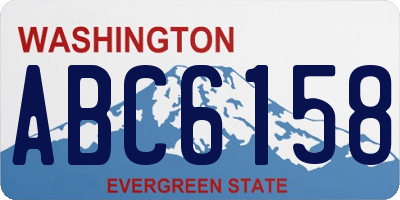 WA license plate ABC6158