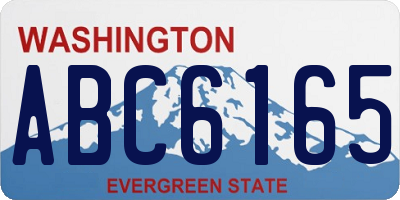 WA license plate ABC6165