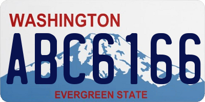 WA license plate ABC6166