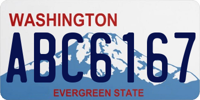 WA license plate ABC6167