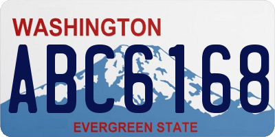 WA license plate ABC6168