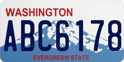 WA license plate ABC6178