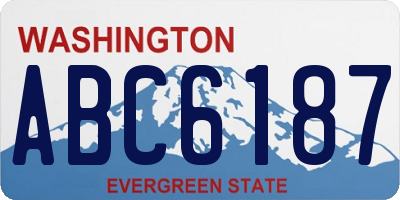 WA license plate ABC6187