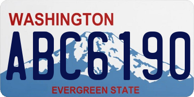 WA license plate ABC6190
