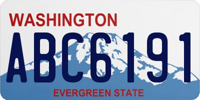 WA license plate ABC6191
