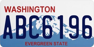 WA license plate ABC6196