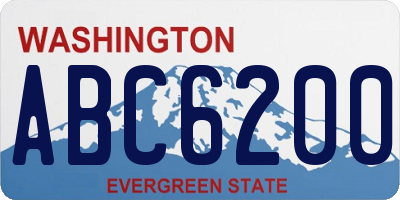 WA license plate ABC6200