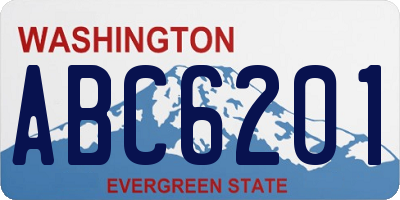 WA license plate ABC6201