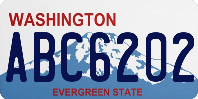 WA license plate ABC6202