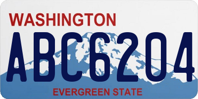 WA license plate ABC6204