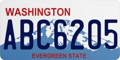 WA license plate ABC6205