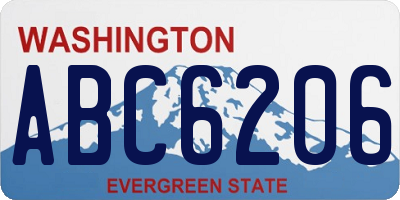 WA license plate ABC6206