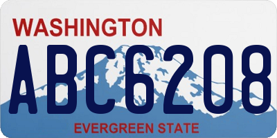 WA license plate ABC6208