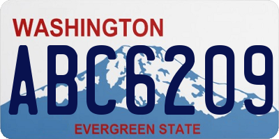 WA license plate ABC6209