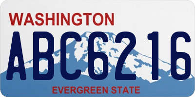 WA license plate ABC6216