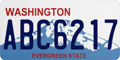 WA license plate ABC6217