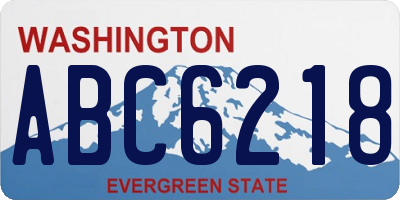 WA license plate ABC6218
