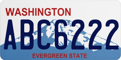 WA license plate ABC6222