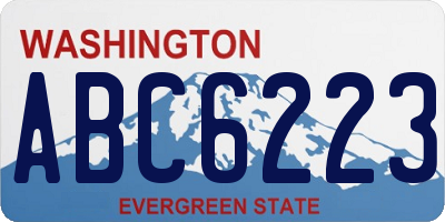 WA license plate ABC6223