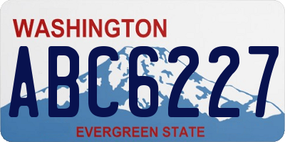 WA license plate ABC6227