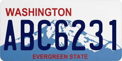 WA license plate ABC6231