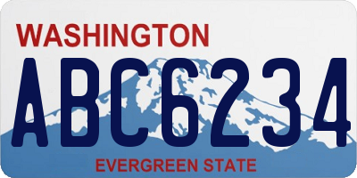 WA license plate ABC6234