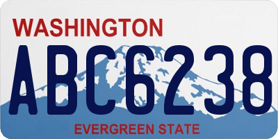 WA license plate ABC6238