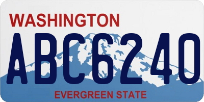 WA license plate ABC6240