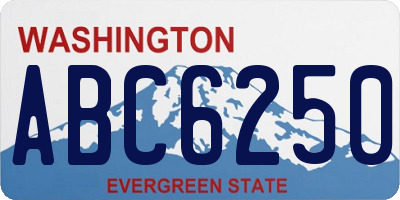 WA license plate ABC6250