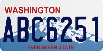 WA license plate ABC6251