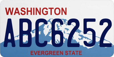 WA license plate ABC6252