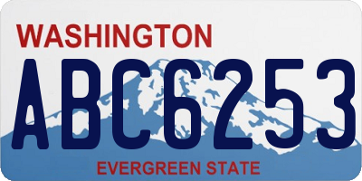 WA license plate ABC6253