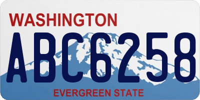 WA license plate ABC6258
