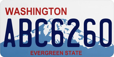 WA license plate ABC6260