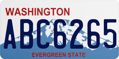 WA license plate ABC6265